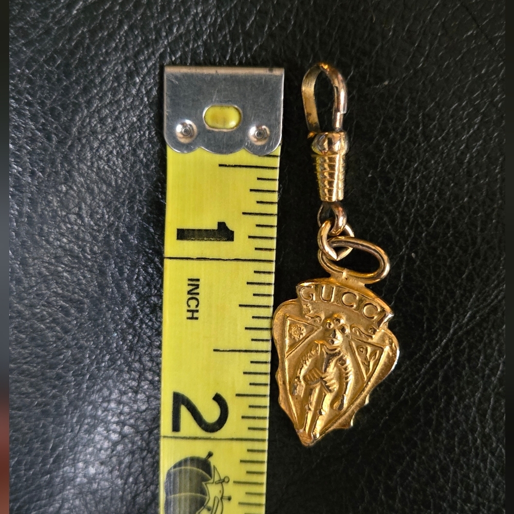 Gucci VINTAGE RARE Gold clip zipper pull charm 2" - Picture 7 of 7
